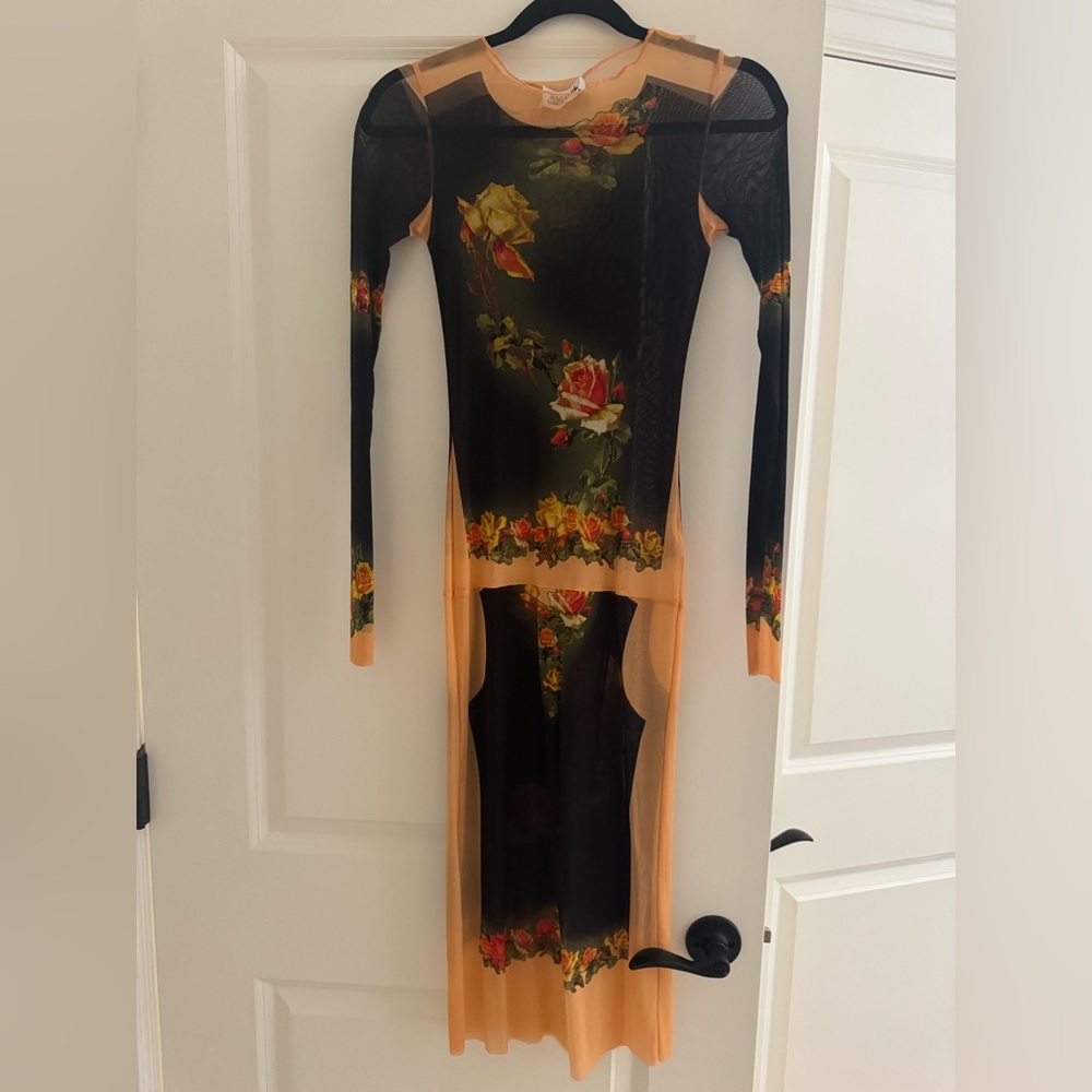 Jean Paul Gaultier Black and Orange Floral Dress